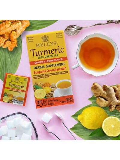 Hyleys Turmeric Tea - Assorted Flavors - 42 Tea Bags - Wellness Herbal Supplement