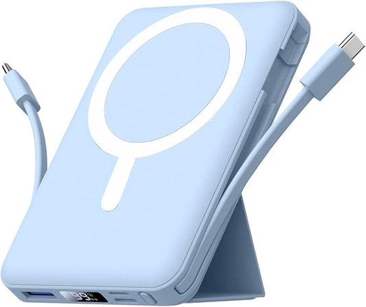 Azmuth for Magsafe Battery Pack, 10000mAh Magnetic Power Bank 22.5W PD Fast Charging with LED Display Wireless Portable Charger for Magsafe with Stand for iPhone 17/16/15/14/13/12/Pro/Pro Max