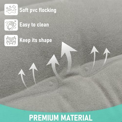 Gloserin Inflatable Travel Pillow for Airplanes, Airplane Pillow for Supports Neck, Used for Planes, Trains, Cars, Includes Storage Bag, Eye Mask & Earplugs (Grey)