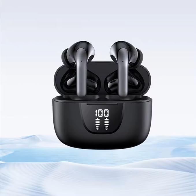Bluetooth 5.3 True Wireless HiFi Stereo Earbuds. Long Battery Life, LED Power Display, Wireless Charging Case, and IPX5 Waterproof Earbuds Perfect for Sports, TV, Smartphones, Laptops, and more