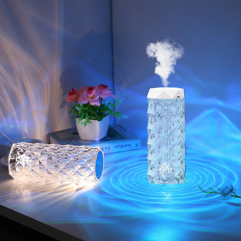 Colorful Portable Humidifier Cool mist small humidifiers for bedroom(400ml) desk personal LED Humidifiers, 4 Modes Super Quiet, automatic shutdown, suitable for home, office, travel use with USB cable