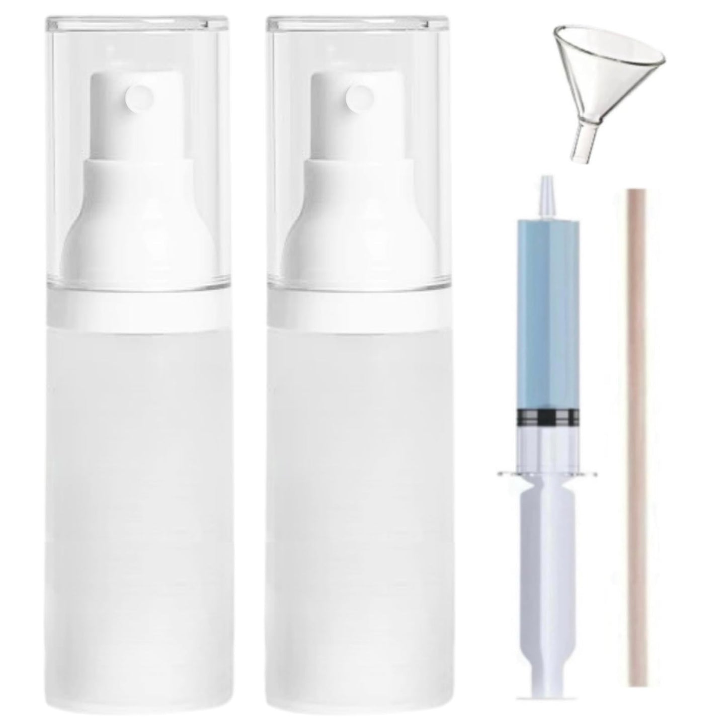 FaceBucks 1oz/30ml-Small Spray Bottle 360° Angle Work, Portable Refillable Leak Proof Travel Mini Spray Bottle.For Perfume Toner Hair spray Facial Moisturizing 【1oz/30ml-(Pack of 2) & Spary Bottle】