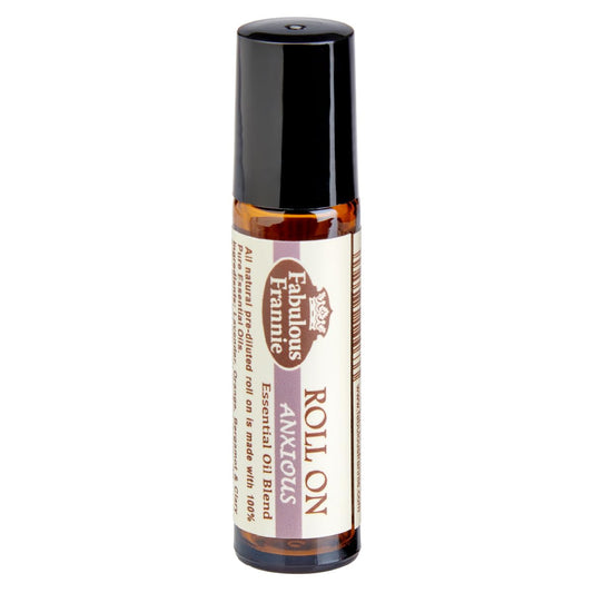 Fabulous Frannie Anxious 10ml Roll-On Pre-Diluted Made with Pure Essential Oils (Lavender, Bitter Orange, Bergamot and Clary Sage) Great for Aromatherapy 10ml