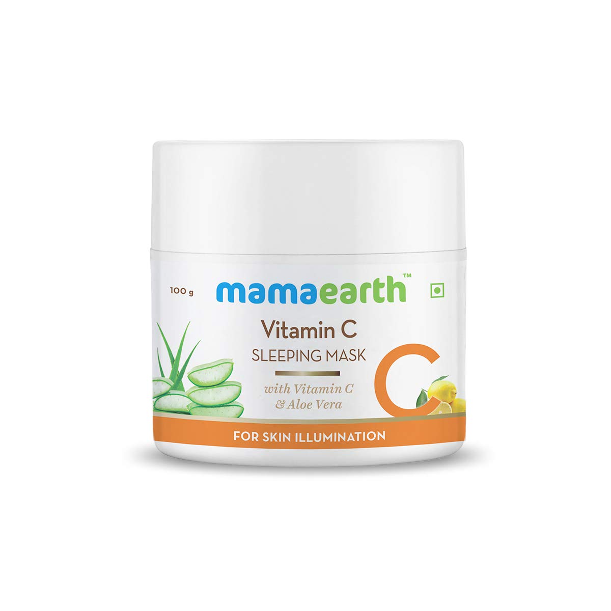 Mamaearth Vitamin C Sleeping Face Mask | Overnight Restorative Night Time Skincare | Hydrating Cream-Gel Mask for Radiant Skin | No Paraben | 3.53 Oz (100g)