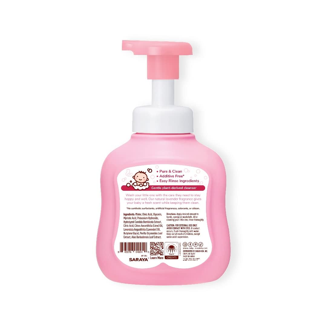 Arau Baby Foam Body Soap Lavender Scent, Natural Plant Based Baby Wash, No Artificial Fragrance or Additives, Gentle for Baby’s Sensitive Skin, Nourishing and Easy Rinse, 15.21 Fl Oz, 3 Pack