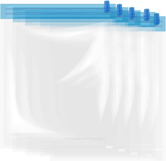 5Pcs Small Size Space Saver Vacuum Storage Bags, Hand Rolled Dust Proof Compression Bags for Travel, Travel Space Saver Bag, Vacuum Sealer Bags for Clothes (50x40cm/20x16in)