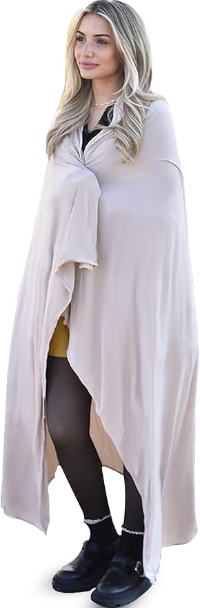 K E L O R Luxury Cooling Travel Blanket - Stretchy, Lightweight Soft & Breathable Shawl Wraps for Women