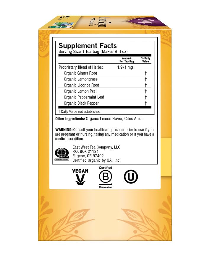 Yogi Tea Lemon Ginger Tea Bags, 16 ct