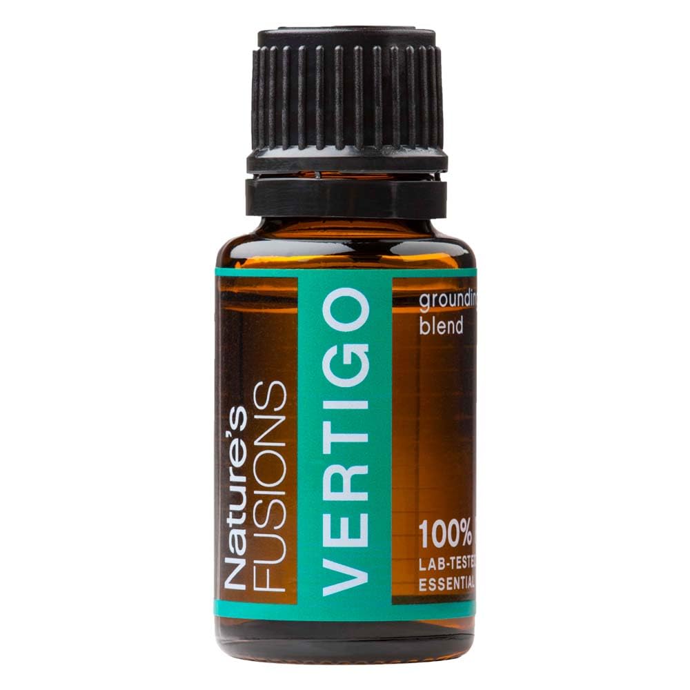 Nature's Fusions Vertigo Relief, Ginger Oil Nausea Relief Essential Oil Blends (15ml) - Fast-Acting Motion Sickness Relief, Morning Sickness Relief, Dizziness Relief, & Vertigo Medicine w/ Peppermint