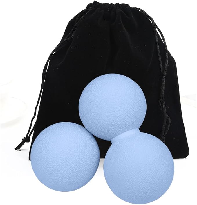 2-Piece Peanut Massage Ball Roller，Double Lacrosse Ball，Acupoint Myofascial Release，Muscle Knot Relaxer Trigger Point for Physical Therapy, Occipital,Back Knot,Psoas Muscle Release Tool (Blue)