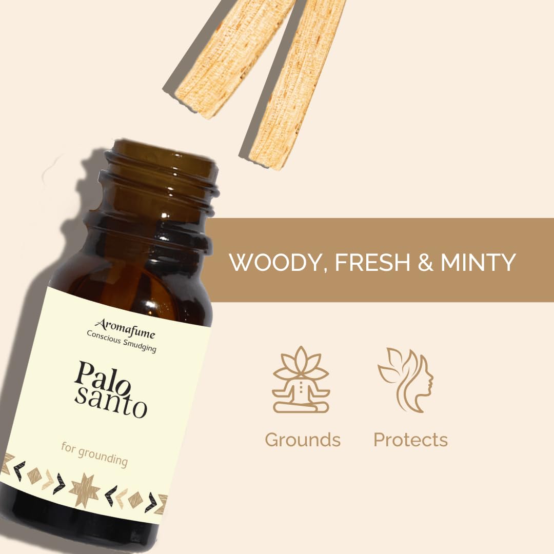 Palo Santo Essential Oil Diffuser Blend by Aromafume | 30ml/1 fl oz | Made with Peruvian Palo Santo Extract | Non-Toxic Alternative, Sustainable Substitute for Palo Santo Sticks or Incense