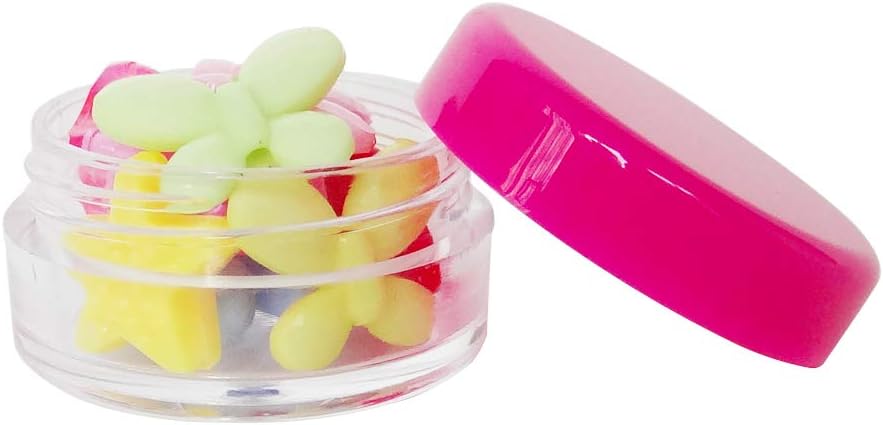 Wopanxye 50pcs 3 Gram Sample Containers with Lids, 3ml Mini Makeup Jars, 3g Empty Plastic Travel Cosmetic Pot Bottle for Eye-shadow, Powder, Salves, Beads, Mascara, Toner, Essence, Lip Scrubs Balms