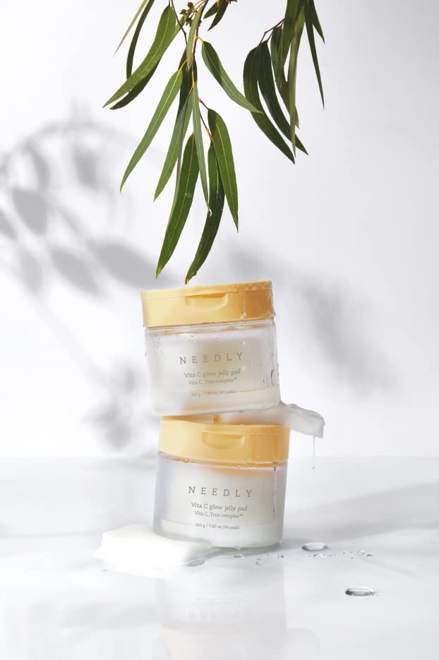 NEEDLY | Vita C Glow Jelly Pad | Brightening Toner Pad for Exfoliation, Blemish Care, and Tone Improvement