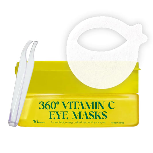 SOMISOME 360° Vitamin C Eye Masks – Korean Under Eye Patches for Puffy Eyes & Dark Circles, Lifting Eye Tone Up with Niacinamide & Bakuchiol, Hydrating and Soothing 50 Masks