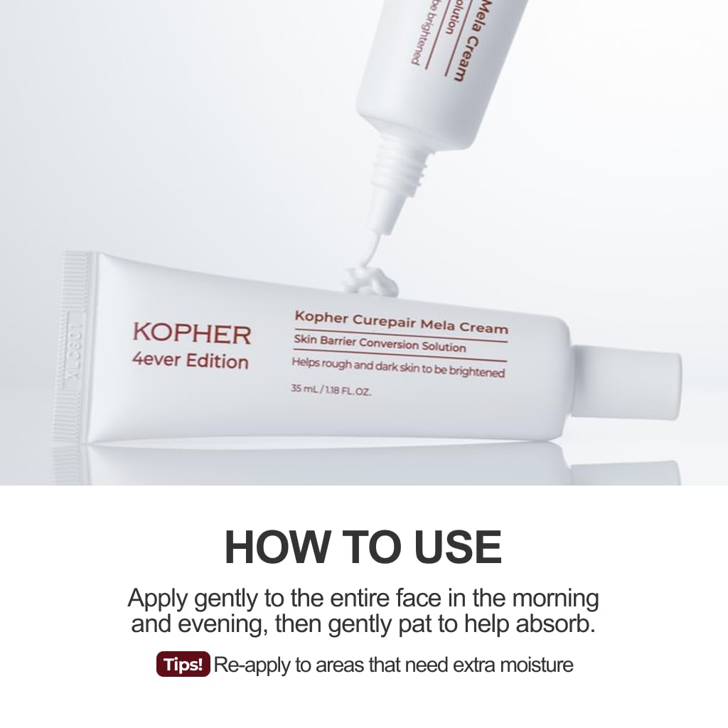 Kopher Curepair Mela Cream[4ever Edition] with 10GF Soothing & Repairing Moisturizer for Sensitive Skin - Redness Relief, Barrier Strengthening Skin, Korean Skincare (1.18 fl.oz.)