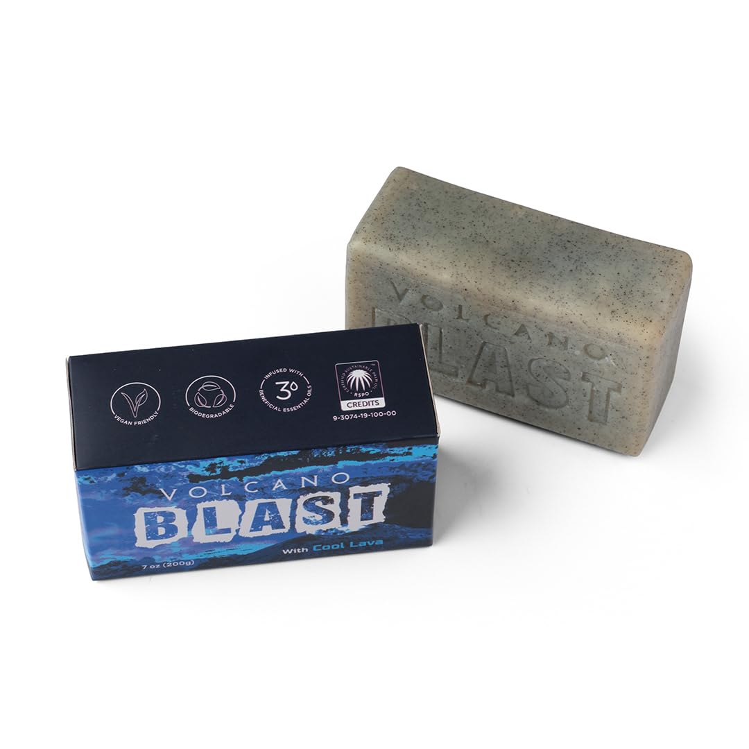 Bali Soap - Volcano Blast - Scrubby Lava Exfoliating Heavy Grit Volcanic Hand & Body Soap - Natural Glycerin & Moisturizing Oils, 7 Oz