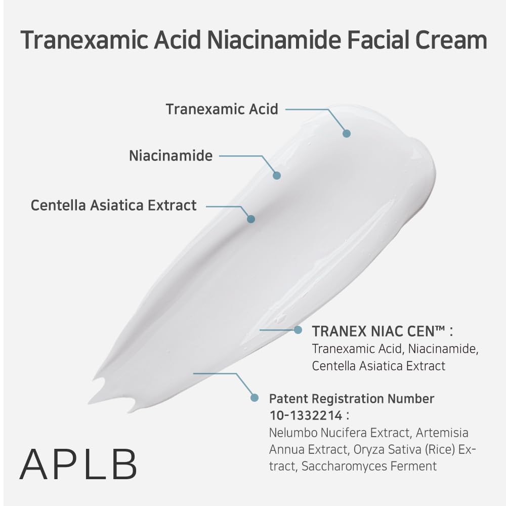 APLB Tranexamic Acid Niacinamide Facial Cream | TRANEX NIAC CEN™ 28.3% 1.86 FL.OZ/Korean Skincare, Moisturizing, Blemish care, Helps with skin discoloration