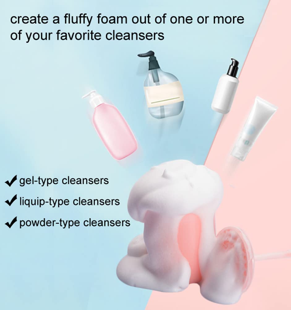 KOVCOAP Foam Maker for Face Wash, Face Wash Foamer, Cleanser Foam Maker, Marshmallow Whip Maker Skin Care, Deep Skincare Cleaner Tools for Travel Household 2 Pieces(Pink and White)