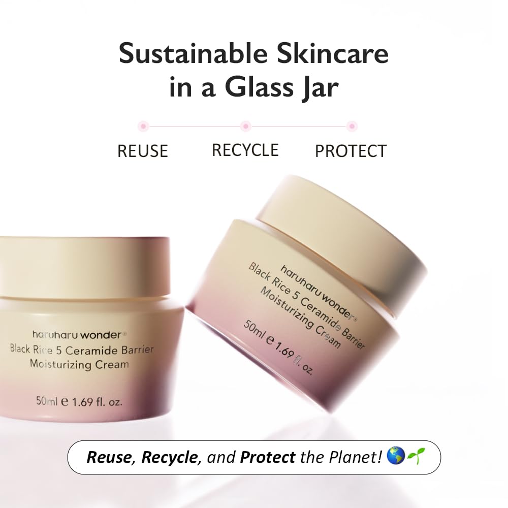 HARUHARU wonder Black Rice 5 Ceramide Barrier Moisturizing Cream, Daily Skin Barrier Care, Long-Lasting Hydration, Soothing & Nourishing, Ceramide Capsules, Korean Skincare, 1.69 fl.oz