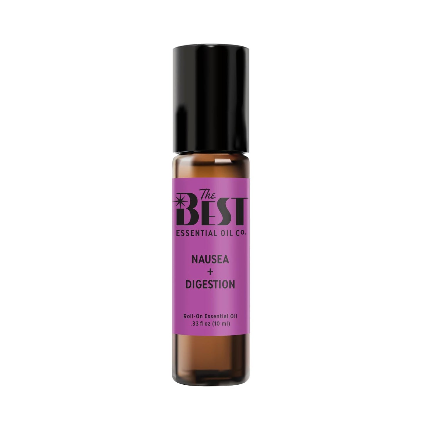 The Best Nausea + Digestion Essential Oil Roll-On Blend- Premium Grade- Pre-Diluted in Coconut Oil- Ready to Use- 10 ml (.33 fl oz)