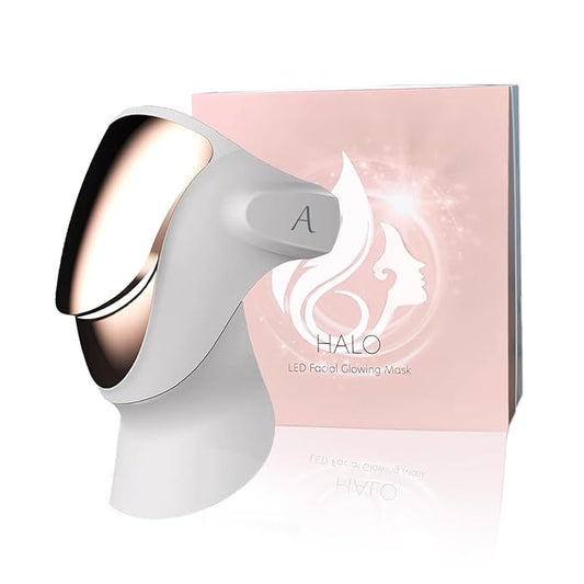 Aphrona Led Face Mask Light Therapy, Halo Led Light Therapy Facial and Neck Skin Care Mask, Blue Light Red Light for Acne Wrinkle Reduce, New Generation Face and Neck Photon Mask