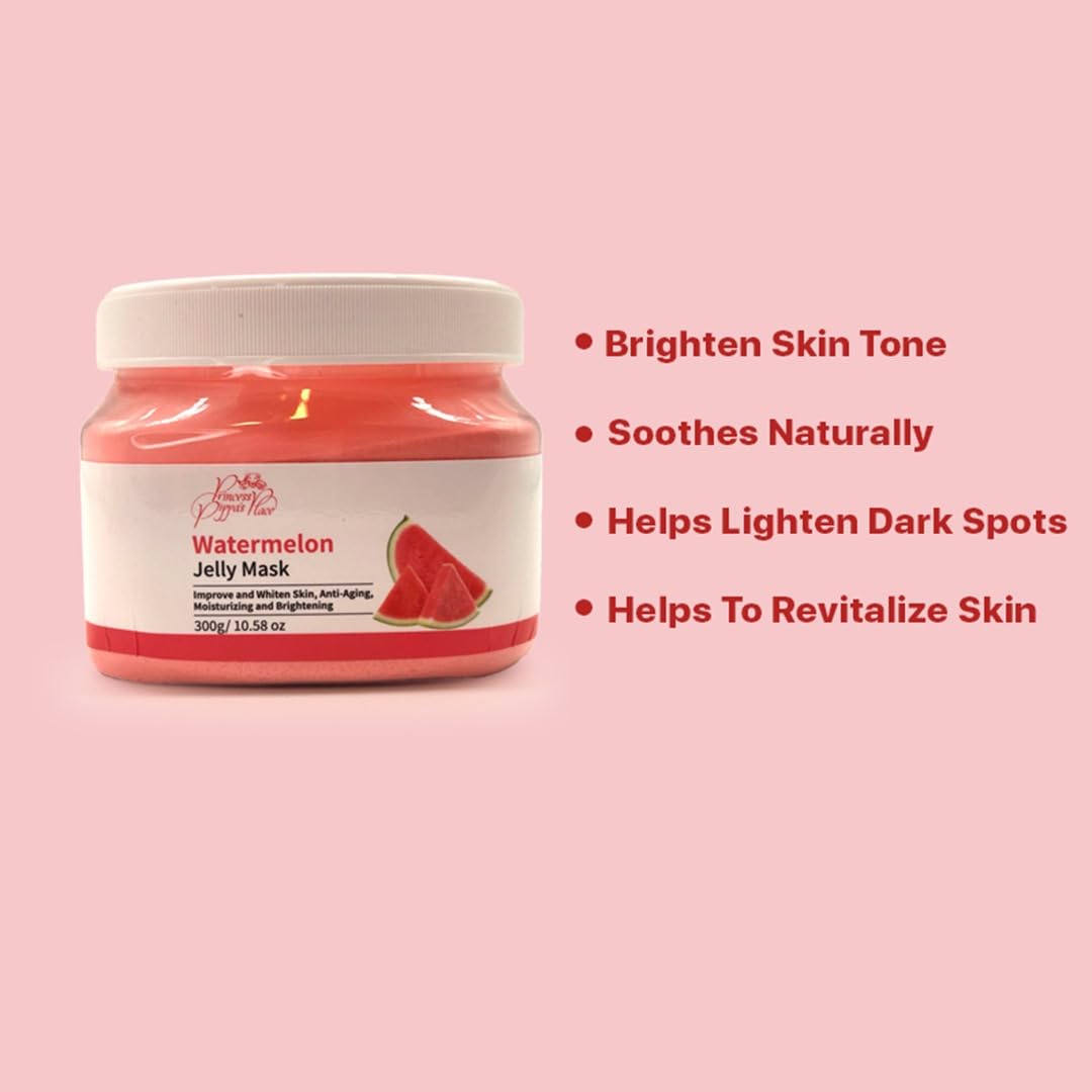Generic Princess Pippa's Place Watermelon Jelly Mask Powder - Jelly Face Mask Peel Off- Hydrating, Moisturizing, Anti-Aging Jelly Mask for Face Glowing and Radiant Skin- 300G/10.58 Oz, Red