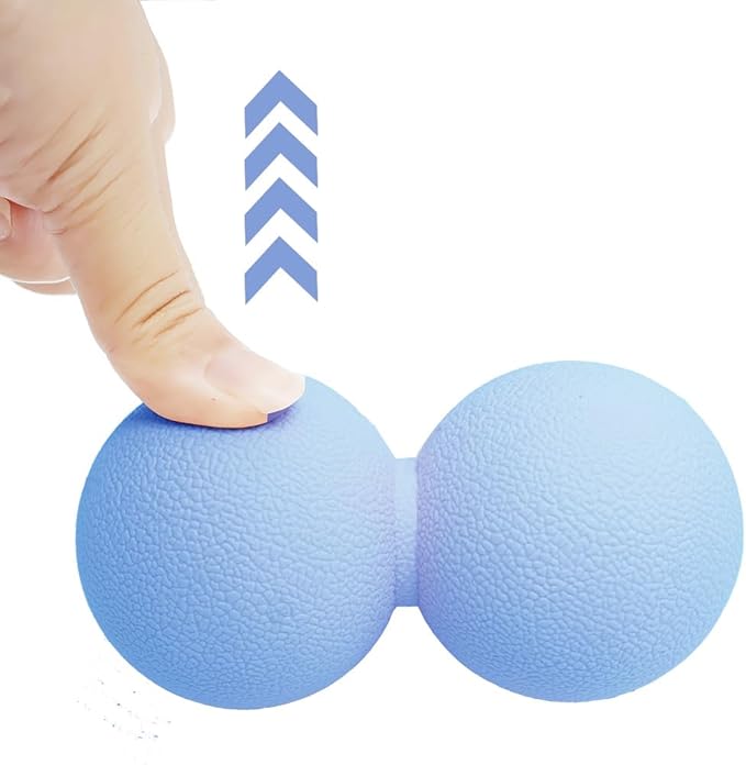 2-Piece Peanut Massage Ball Roller，Double Lacrosse Ball，Acupoint Myofascial Release，Muscle Knot Relaxer Trigger Point for Physical Therapy, Occipital,Back Knot,Psoas Muscle Release Tool (Blue)