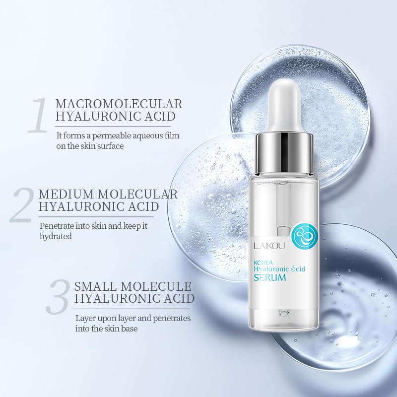 2 Pcs Hyaluronic Acid Serum for Face, Facial Serum also contains Tremella plant extract, skin care day and night moisturizing essence, that promotes skin collagen production. 2.02 oz