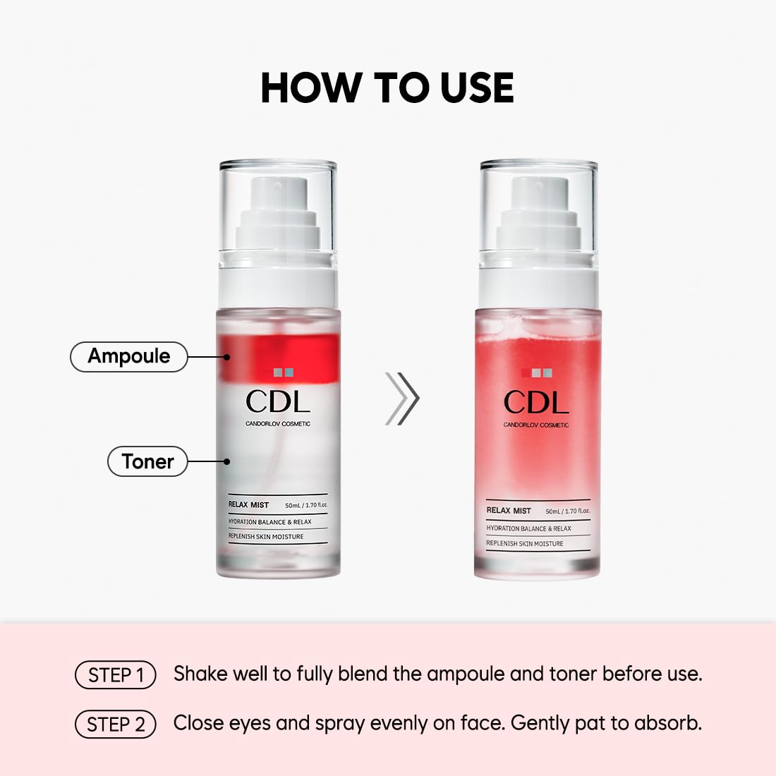 Candorlov Glowing Face Toner+Ampoule, Face Spray Hydrating Mist, Moisturization & Nourishment for Sensitive Dry Skin, Panthenol, Dragon Blood, Korean Skin Care, K Beauty(1.70 fl.oz)