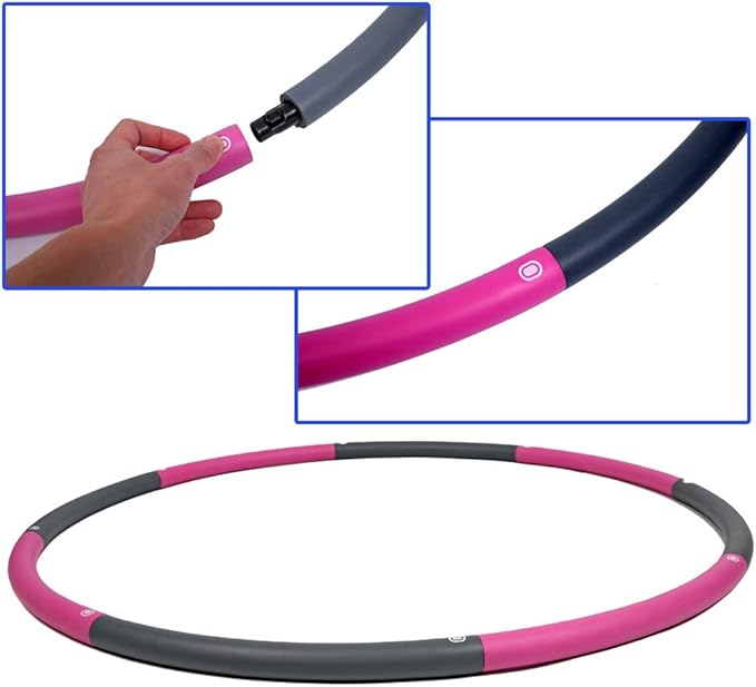 5lb Exercise Hoops for Adults, 40in Adjustable Hoola Hoop, Weighted Sports Hoop, Fitness Hoop for Weight Loss, Abdominal Trainer Fitness Training, Fat Burning, Home Gym Core Workout