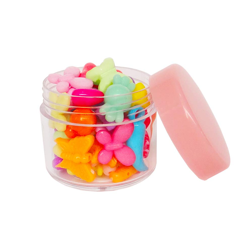 Wopanxye 20pcs 20ml Mini Travel Jars with Pink Lids for Cosmetics, 20g Plastic Small Pot for Beauty Container, Makeup Sample Eyeshadow, Face Cream, Lip Gloss Balm, Powder, Lotion, Toner, Homemade DIY