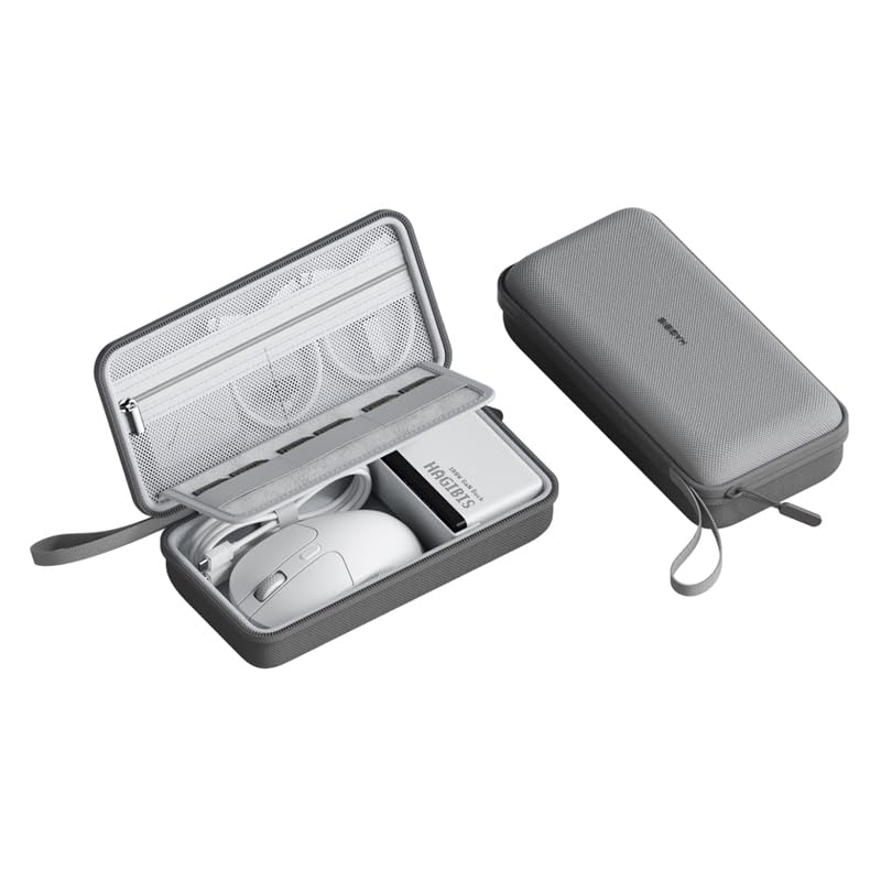Hagibis Electronics Organizer Travel Case Cable Organizer Bag Pouch Portable Waterproof Carry Case for Cable, Charger,Power Bank, SD Card, Mouse, USB Flash Disk (DPB02 Grey)