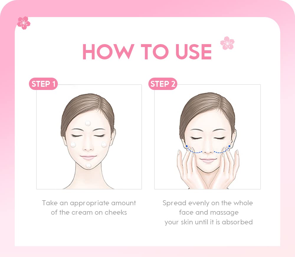 AKARY Sakura Essence Cream Facial Moisturizer, Daily Hydrating Face Cream for All Skin Types, Face and Neck Cream to Smooth Skin (60g)