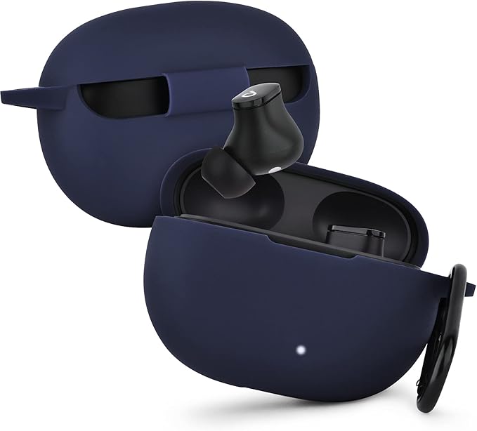 AIRSPO Silicone Case Compatible with Beats Studio Buds Case 2021 Soft Protective Cover for Beats Wireless Earbuds with Keychain (Midnight Blue)