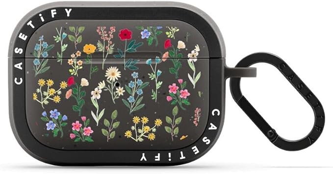 CASETiFY Bounce Airpods Pro (1st/2nd Gen) Case with Ring - Spring Botanicals - Matte Charcoal
