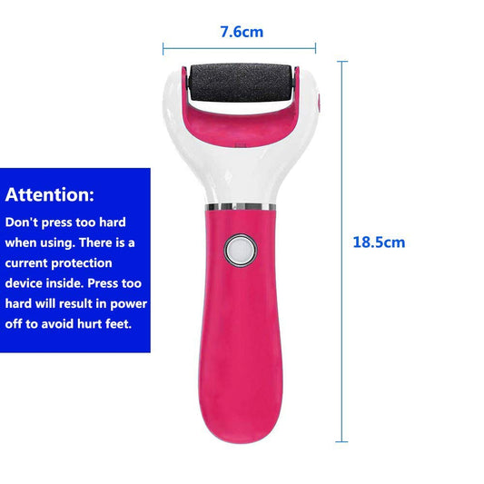 BOMPOW Foot Scrubber Electric Callus Remover Rechargeable Foot File Hard Skin Remover Pedicure Tools Electronic Callus kit for Cracked Heels and Dead Skin with 2 Roller Heads