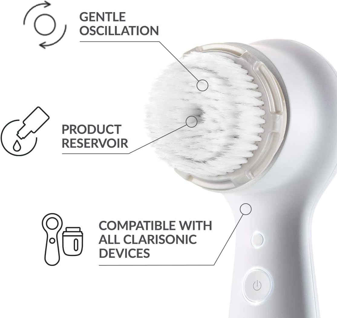 Clarisonic Luxe Cashmere Facial Cleansing Brush Head Replacement | Compatible with Mia 1, Mia 2, Mia Fit, Alpha Fit, Smart Profile Uplift and Alpha Fit X | 1 Pack