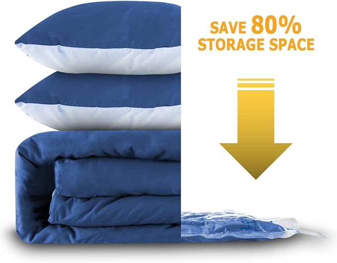 Vacuum Storage Bags 6XXL, Space Saver Sealer Bags, Airtight Compression Bags for Clothes, Pillows, Comforters, Blankets, Bedding