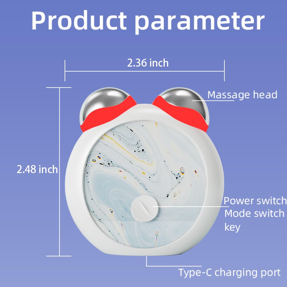 3-in-1 Skin Care Tools,Microcurrent Facial Device, Face Neck Lift Device, Double Roller Facial Massager, Promote Skin Care Absorption, Light Lines (White)