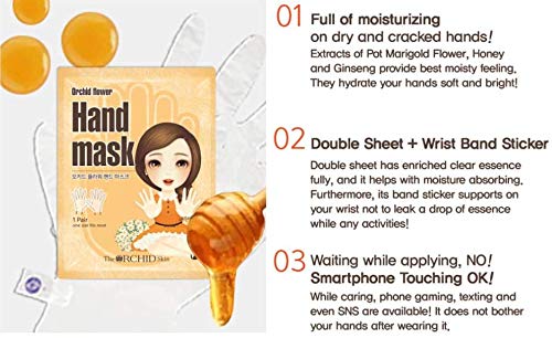 The Orchid Skin Hand Repair Mask Sheet Gloves for Hydration and Moisturization, Korean Skincare, 0.7 .o.z