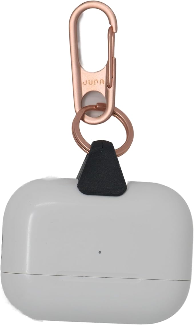 JURA Anchor for All Apple AirPods - Rose Gold Carabiner - Black Carbon Fiber Anchor - Lightning & USB-C Port