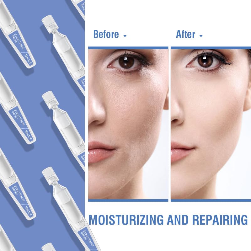 BACHERI Ectoin Repair Face Serum Ampoules # 30 Pcs/Box - Deep Moisture & Anti-Aging Serum with Beta-Glucan, Glycerin, and Hyaluronic Acid – Hydration, Soothes & Protects All Skin
