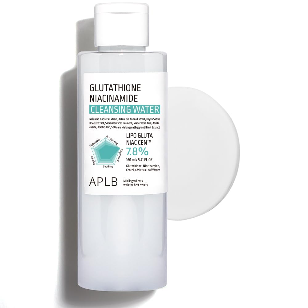APLB Glutathione Niacinamide Cleansing Water | LIPO GLUTA NIAC CEN™ 7.8% 5.41 FL.OZ/Korean Skincare, Makeup remover for sensitive skin, Deep Hydration, Pore care