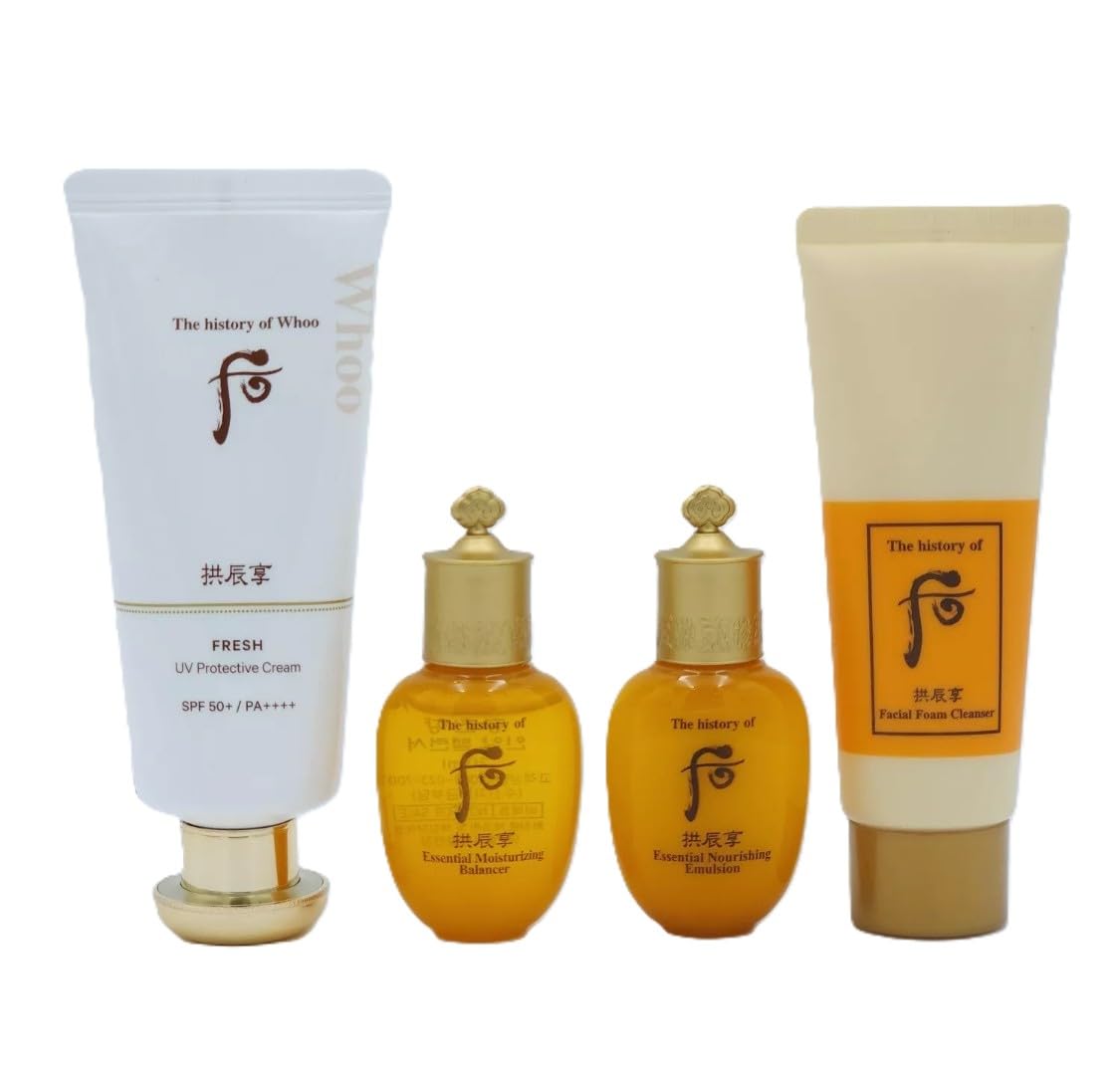 The Whoo Fresh UV Protective Cream Special 4pcs Set SPF 50+/ PA ++++ Provide Long-lasting Hydration to Dry Skin Complex, Moisturization and Nourish the Skin. Made in Korea