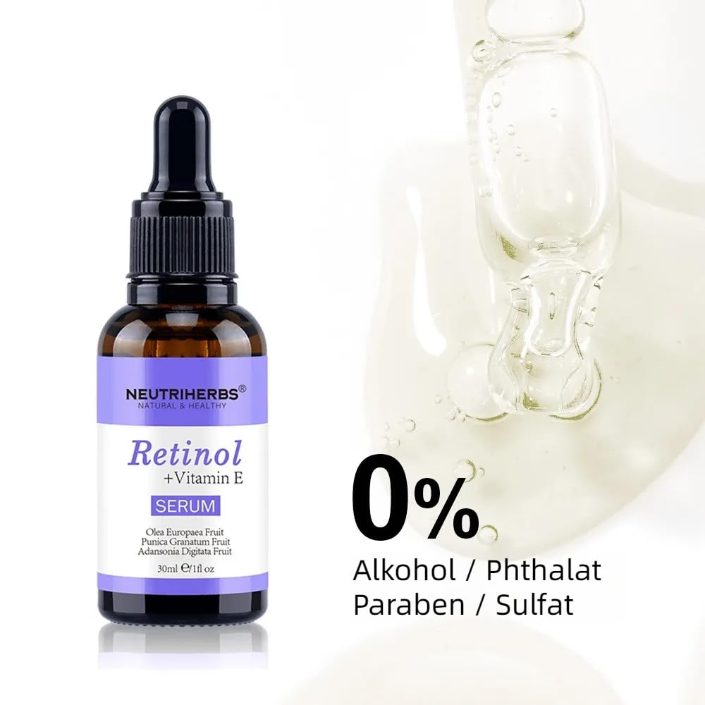 Neutriherbs Retinol Serum for face, Anti Aging Night Serum, Smooth Wrinkle and Fine Lines, Repair Hyaluronic Acid Antioxidant Facial Serum - 30ml/1fl oz