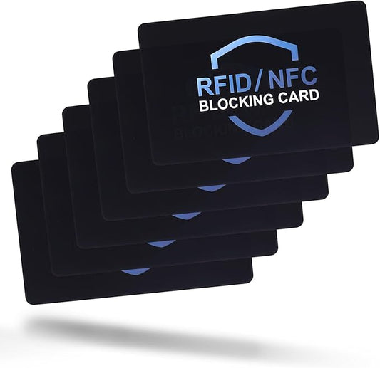 6pcs RFID Blocking Cards, Slim Easy to Use NFC Debit Credit Cards Passport Protector for Men Women Wallets