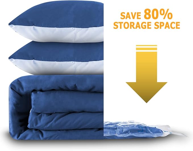 Vacuum Storage Bags 7 Jumbo, Space Saver Sealer Bags,Plastic Packaging Bags,Compression Bags for Clothes, Pillows, Comforters, Blankets, Bedding,No pump included