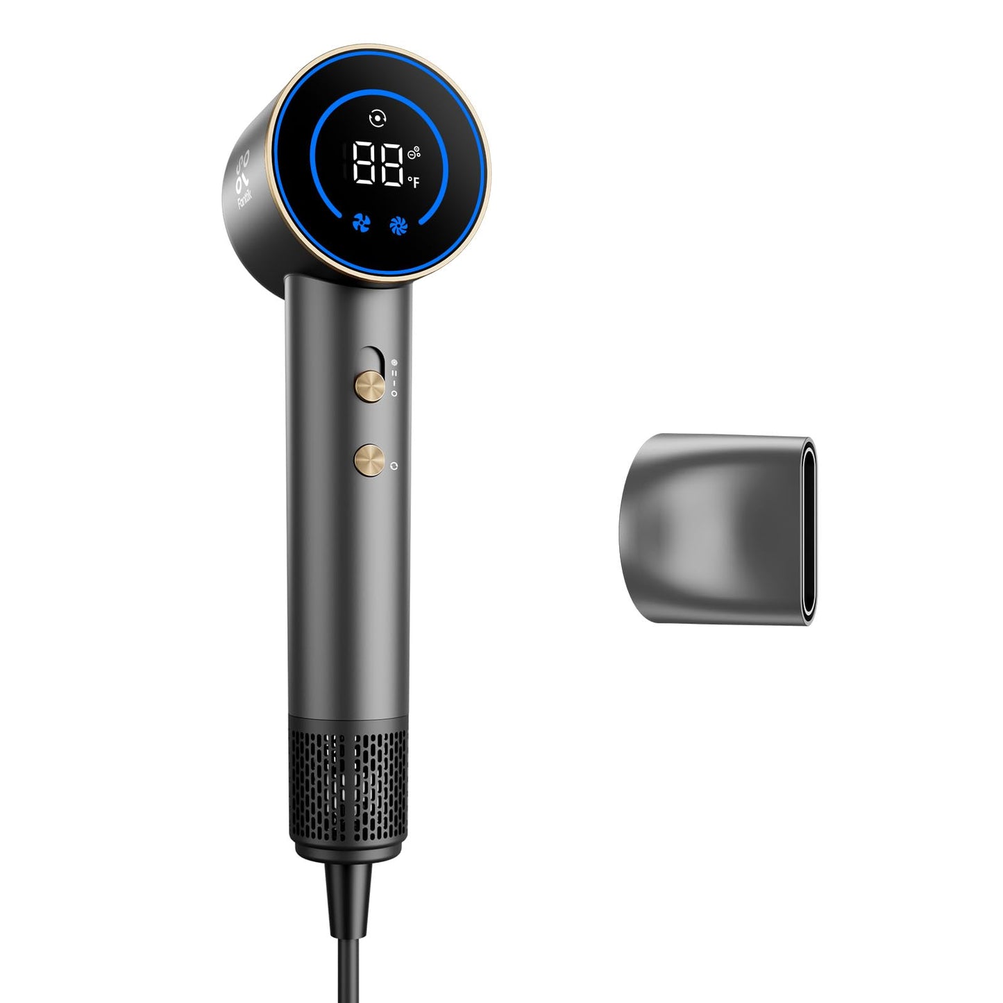 Fanttik Solo SonicDry H10 APEX 80% Faster Drying with 110,000 RPM Brushless Motor Hair Dryer, 56dB Low-Noise, 0.74lb Ultra-Light Blow Dryer, Ionic Tech for Travel, Home, Salon - Grey