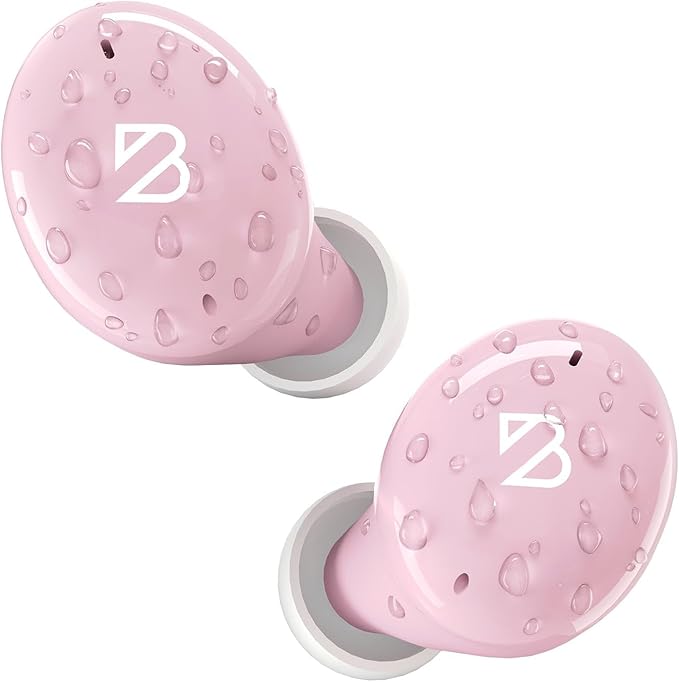 Back Bay Audio Tempo 30 Wireless Earbuds for Small Ears - Award-Winning Sound, Sweatproof Bluetooth Earbuds, Comfortable Ear Buds for Women, Pink Earphones Small Ear Canals, Long Battery Headphones