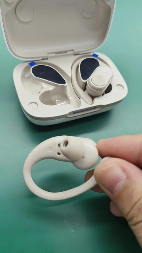 Bluetooth Wireless Earbuds, Waterproof Over-Ear Headphones with LED Digital Display, Sports Earphones with Earhooks, Wireless Charging Case for Workout, Gym, Running